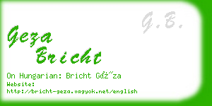 geza bricht business card